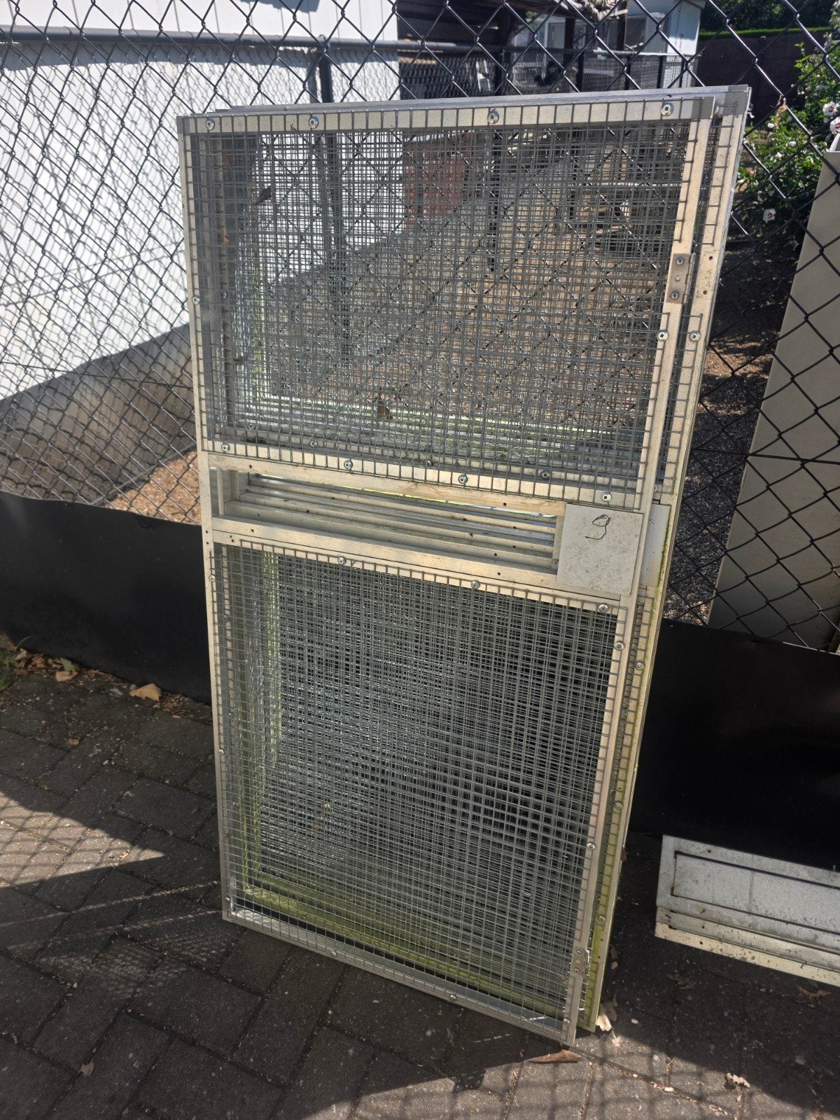 7 alu voliere deurtjes met draaiplateau, Ophalen, Gebruikt, Aluminium, Volière