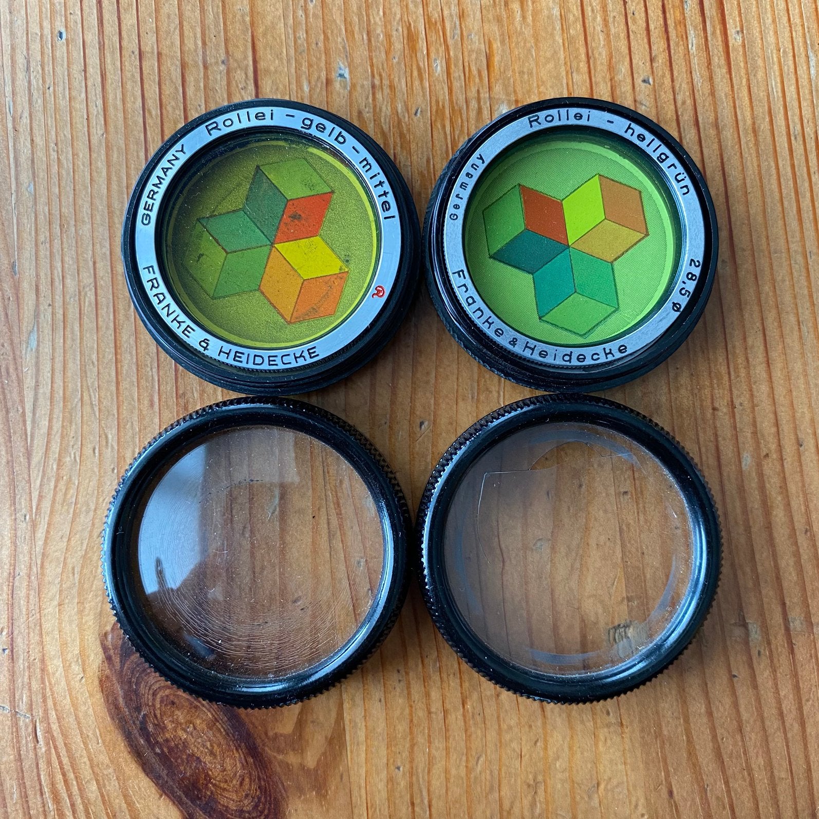 Rolleiflex-filters - Rollei Gelb Mittel + Heligrun, Audio, Tv en Foto, Foto | Filters, Ophalen of Verzenden, Nieuw