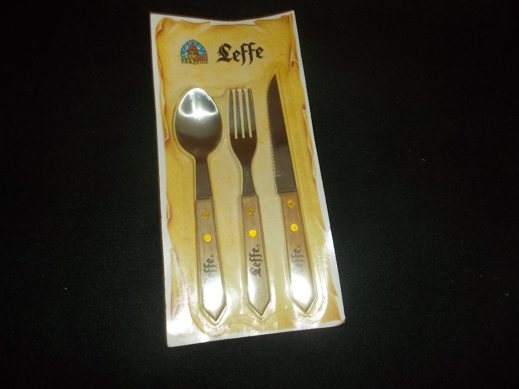 LEFFE - Abdijbier - oud bestek-setje in verpakking. 90's, Verzamelen, Ophalen, Zo goed als nieuw, Overige typen, Leffe