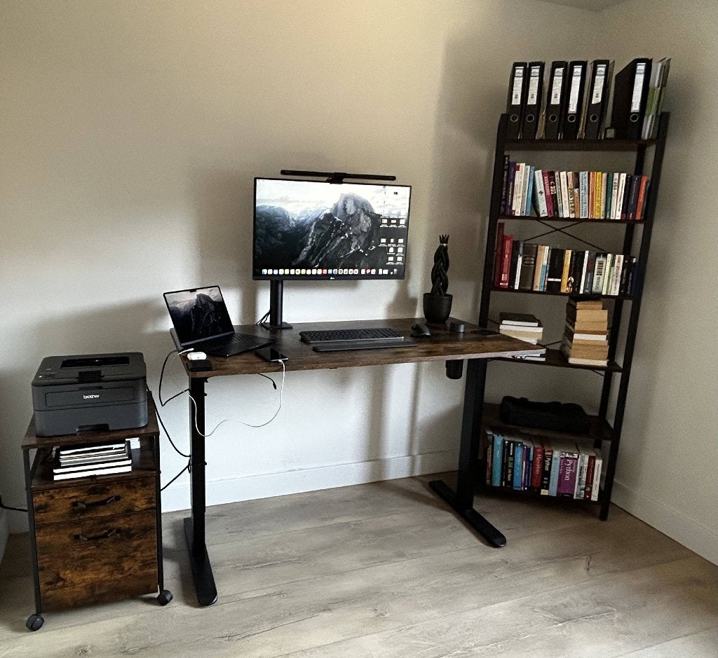 Bureau assis/debout réglabe,bibliothèque et meuble rangement, Maison & Meubles, Bureaux, Autres marques, Bureau assis-debout, Enlèvement