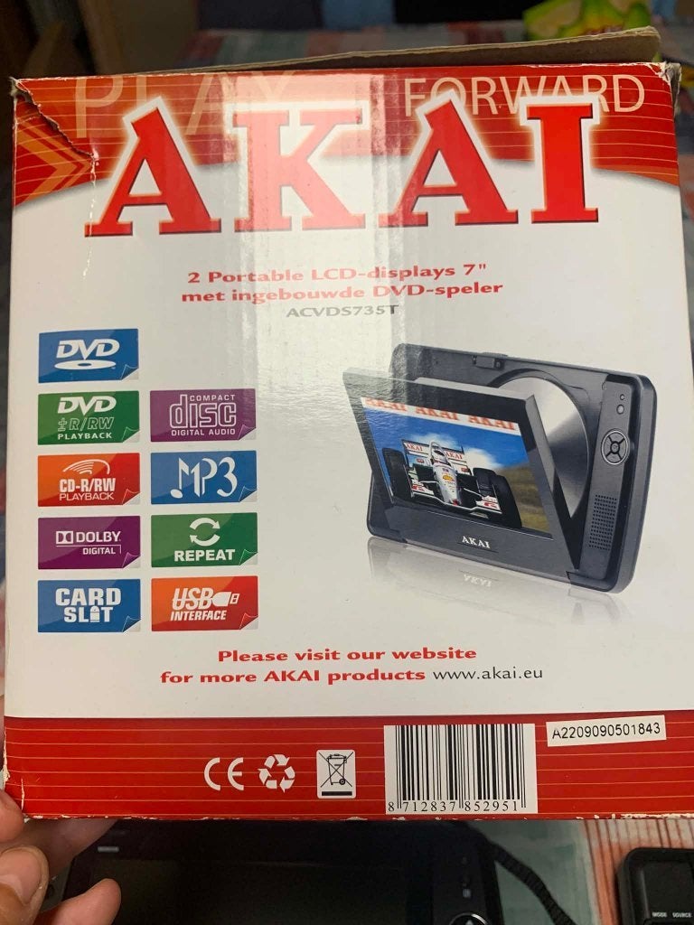 draagbare dvd speler akai, Audio, Tv en Foto, DVD spelers, Ophalen of Verzenden