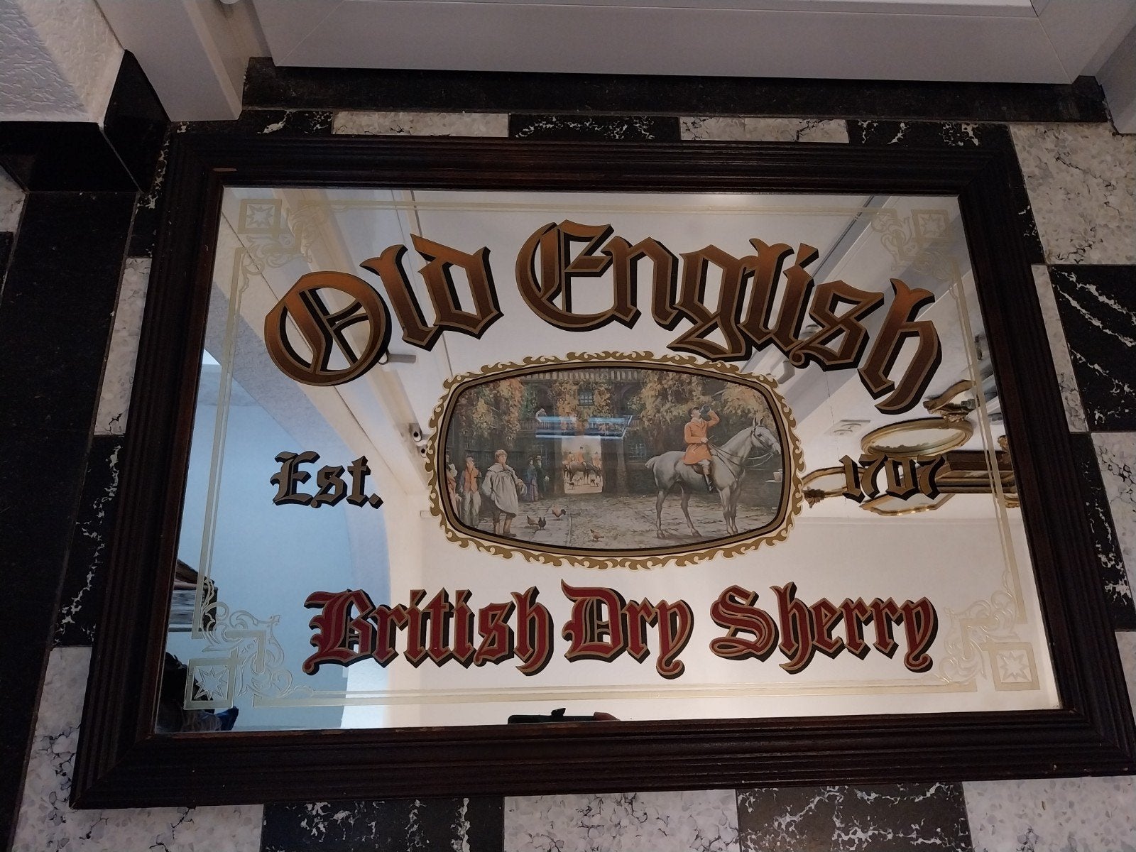 reclame spiegel sherry, Ophalen, Gebruikt, Reclamebord
