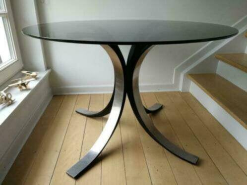Vintage 1963 Table Borsani pour Tecno Milan, Enlèvement, Utilisé, Rond, Verre