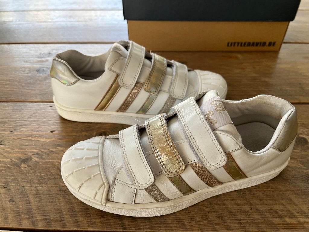 LITTLE DAVID witte sneaker handige velcro maat 35, Meisje, Schoenen, Little david, Ophalen of Verzenden