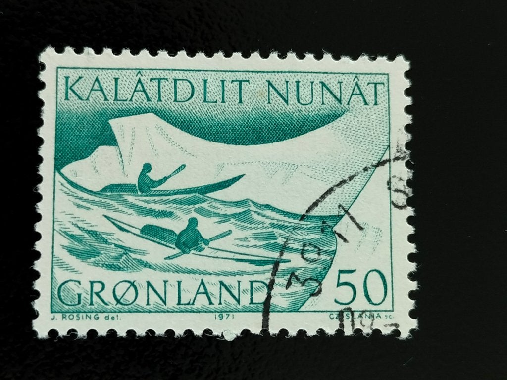 Groenland 1971 - postbedeling per kajak, Verzenden, Denemarken, Gestempeld