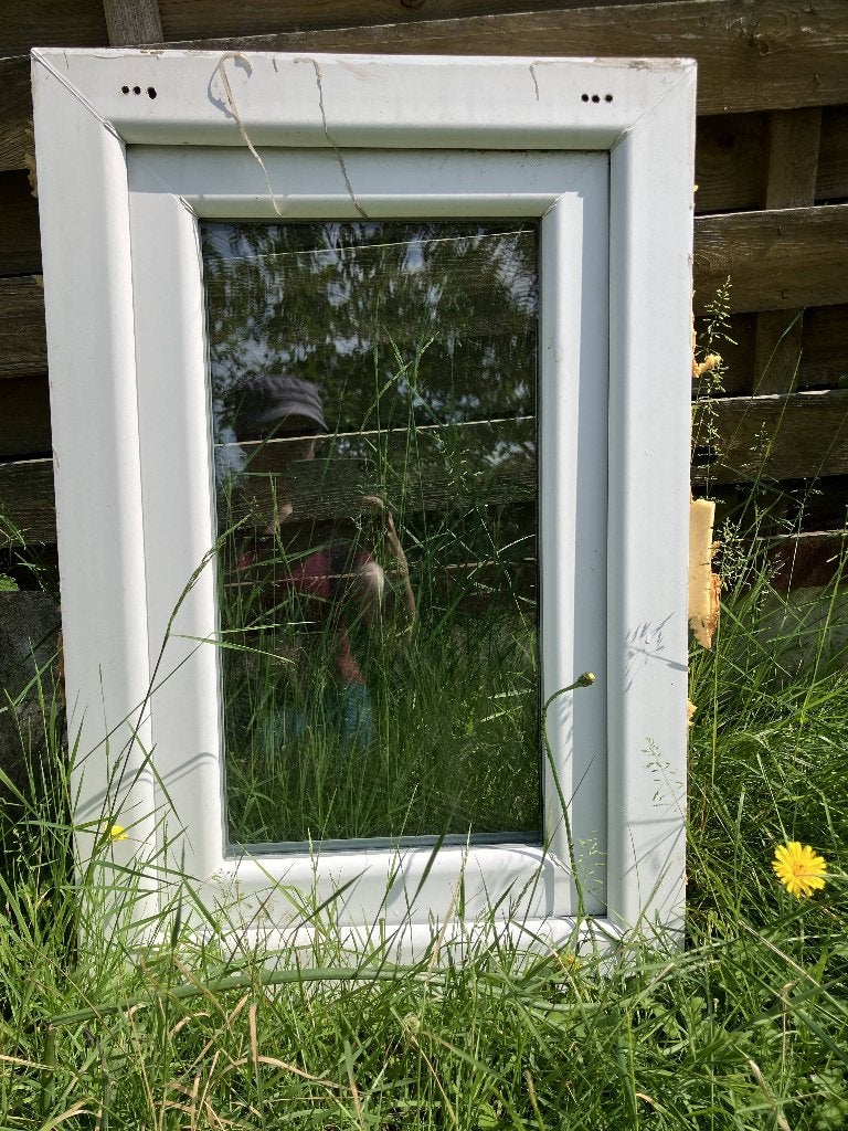 Raam wit plastiek klein 50x74,50 cm, Ophalen, Kunststof, Gebruikt, Minder dan 75 cm