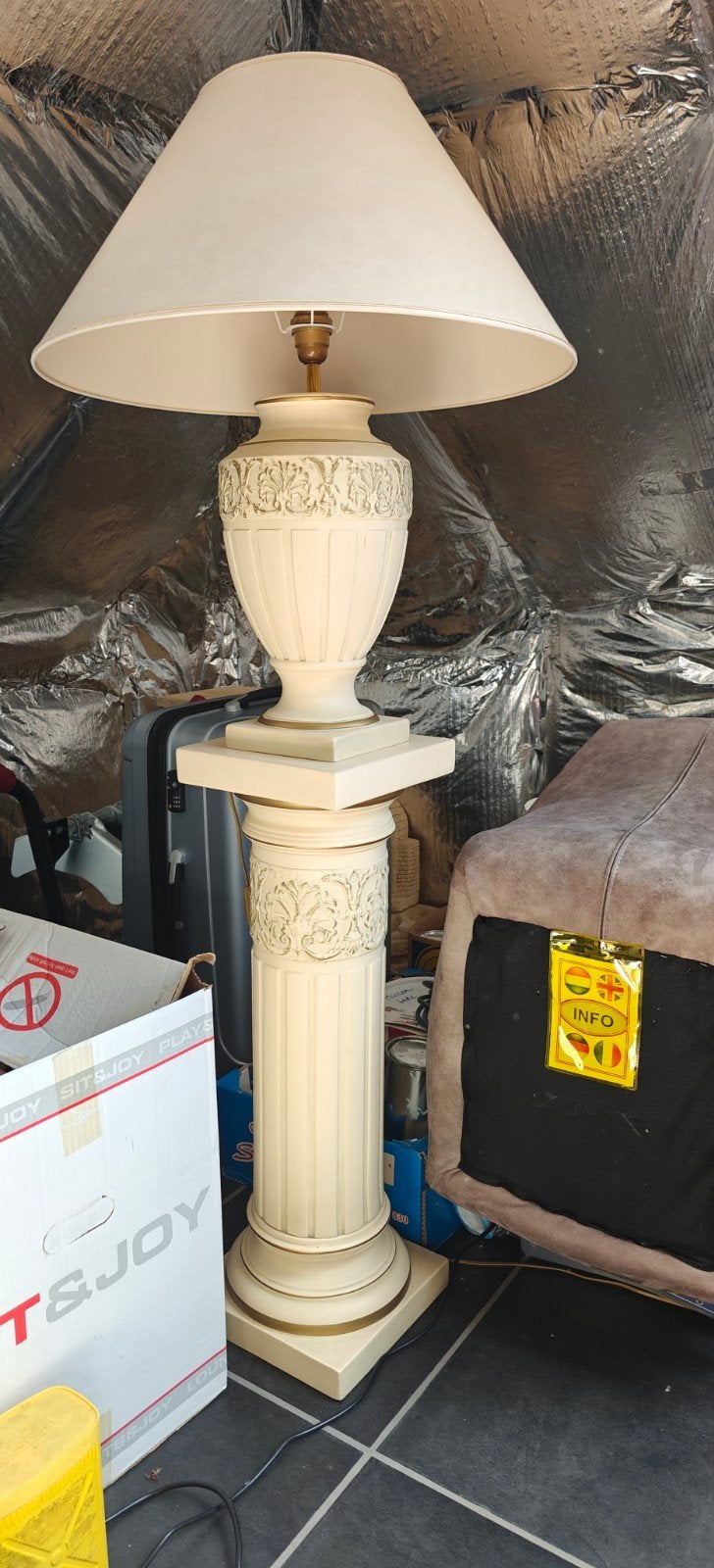 lampenkap met sokkel Griekse zuil, Huis en Inrichting, Gebruikt, E27 (groot), Sfeerlamp, Ophalen