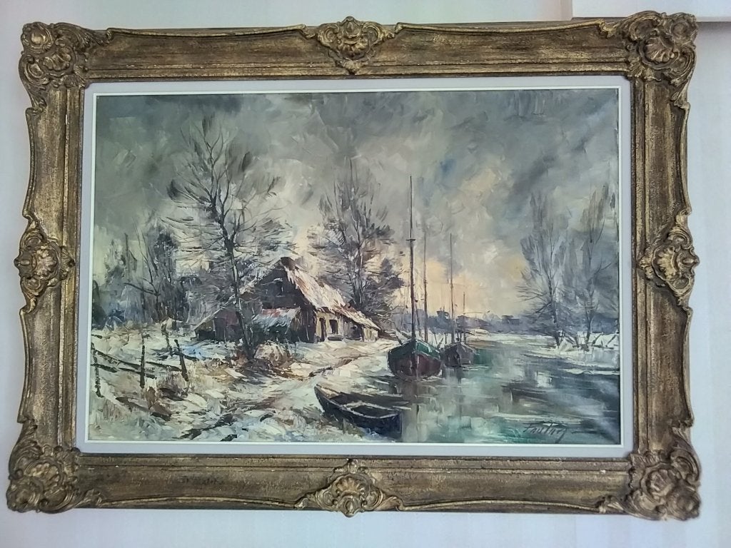 antiek en kunst, Antiek en Kunst, Ophalen, Doek, Gesigneerd, Landschap