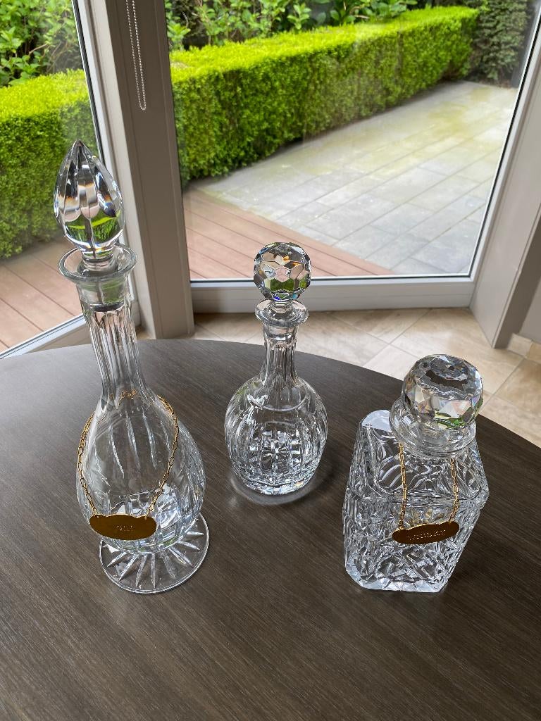 3 GLAZEN KARAFFEN TE KOOP, Antiek en Kunst, Ophalen