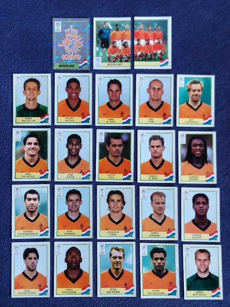 23 versch. Panini stickers voetbal ' Euro 2000 - Nederland ', Enlèvement ou Envoi, Neuf, Plusieurs autocollants