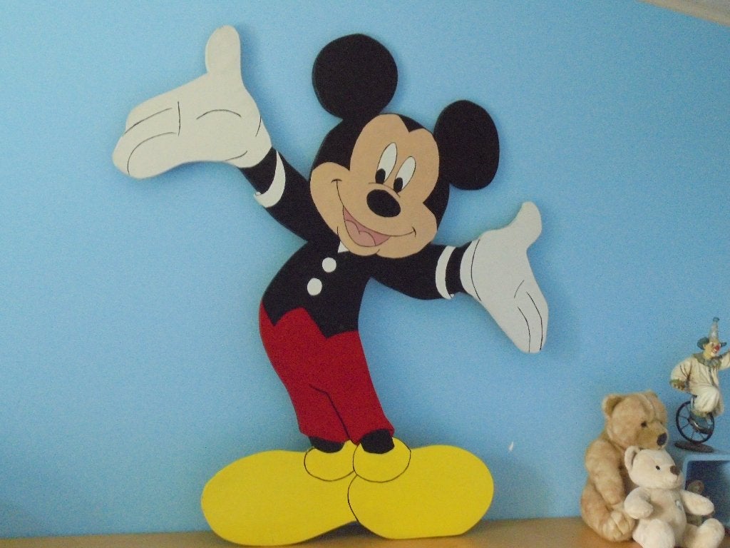 Disney Mickey Mouse GROOT houten kinderkamer, Ophalen, Mickey Mouse, Gebruikt, Beeldje of Figuurtje