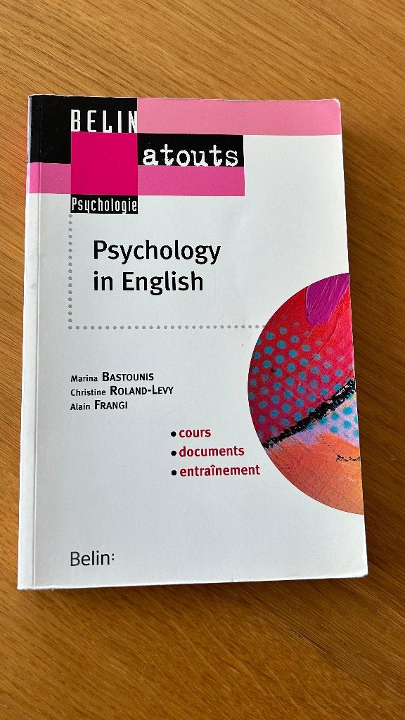 Psychology in English – Belin (méthodes de recherche), Livres, Enlèvement ou Envoi, Utilisé, Autres niveaux, Autres matières