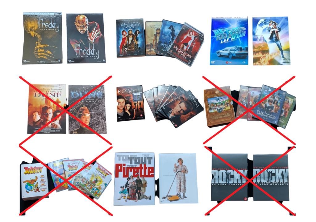 71 DVD-films 2 Blu-ray-films (films zonder prijs => 3€/stuk), Alle leeftijden, Ophalen, Zo goed als nieuw, Boxset