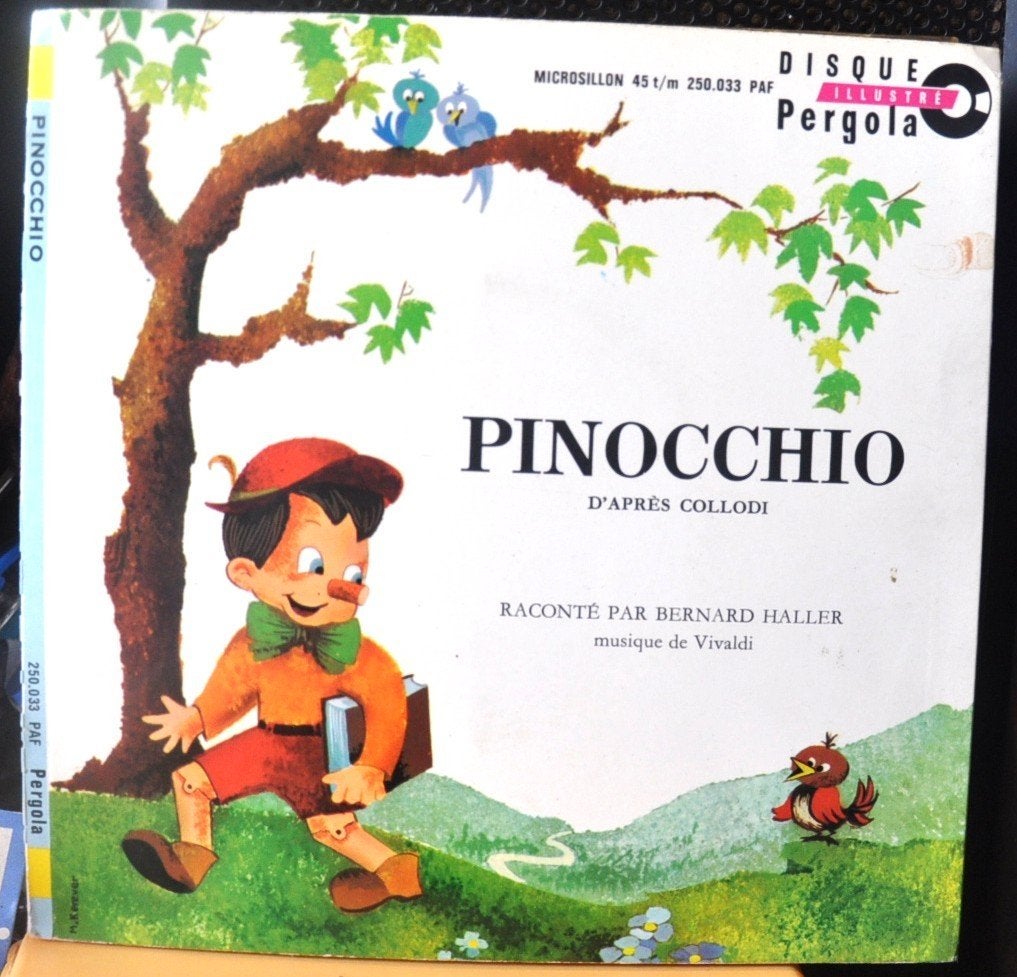 vinyl 45 tours histoire de pinocchio (x 20376), Ophalen of Verzenden, 1960 - 1969, Gebruikt, Verhaal of Sprookje