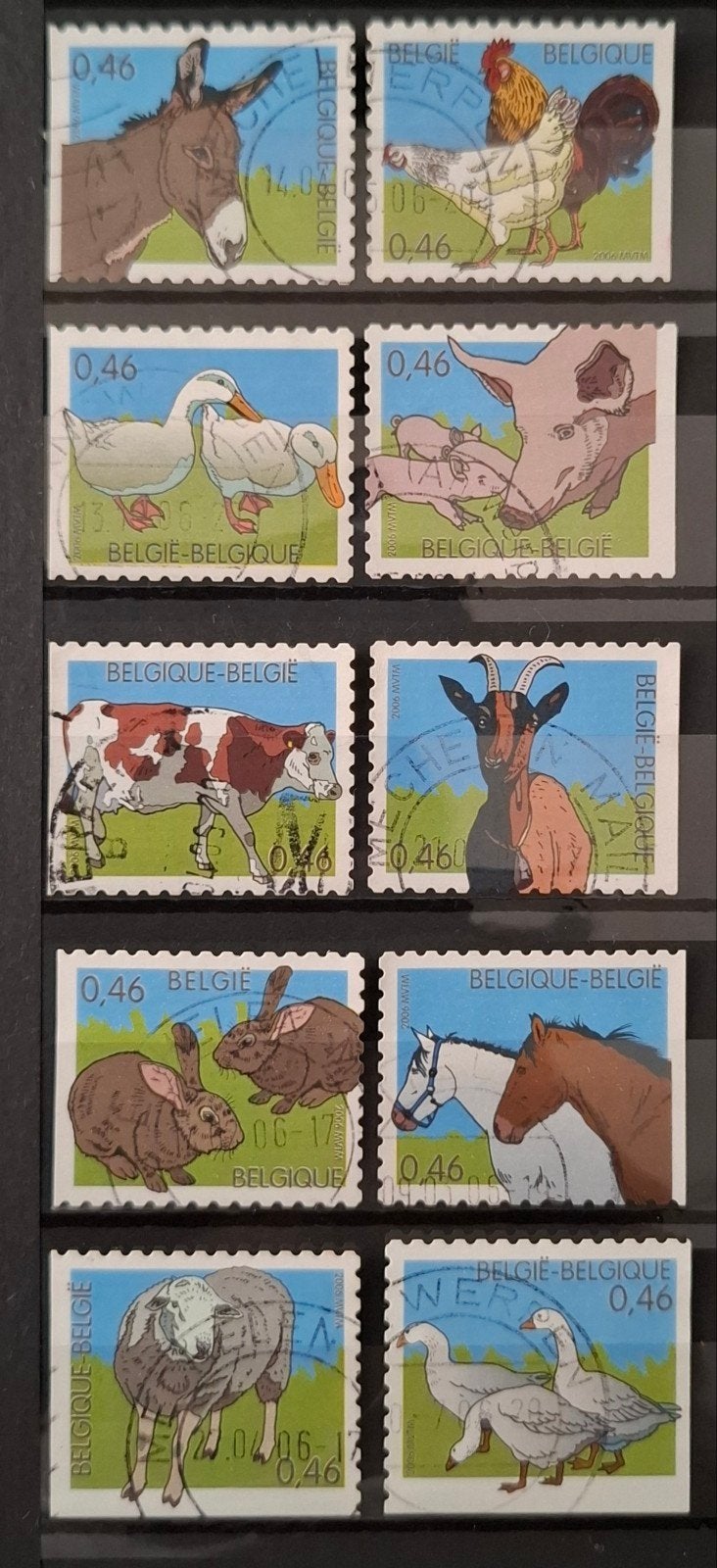 België: OBP 3481/90 (●) Dieren 2006., Met stempel, Frankeerzegel, Ophalen of Verzenden, Gestempeld