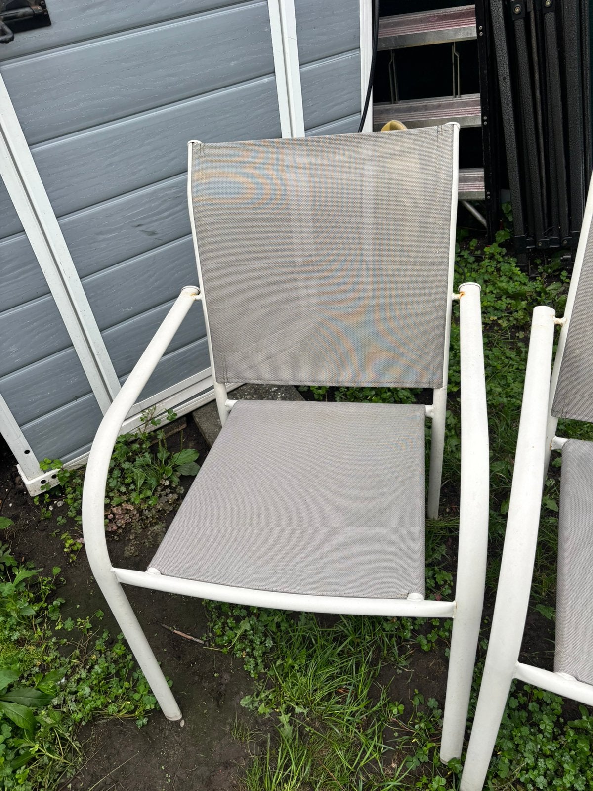 4 tuin / terras stoelen. Nog in goede staat, Ophalen, Gebruikt, Metaal, Stapelbaar