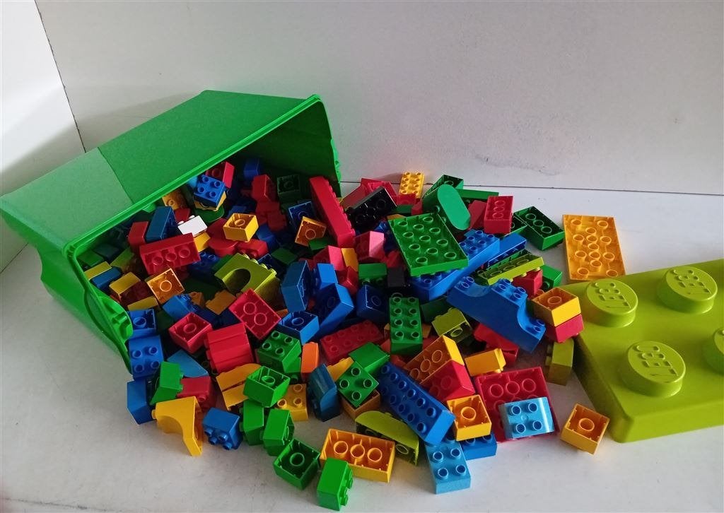 Duplo box met 200 Duplo blokken, Gebruikt, Overige thema's, Ophalen of Verzenden, Duplo