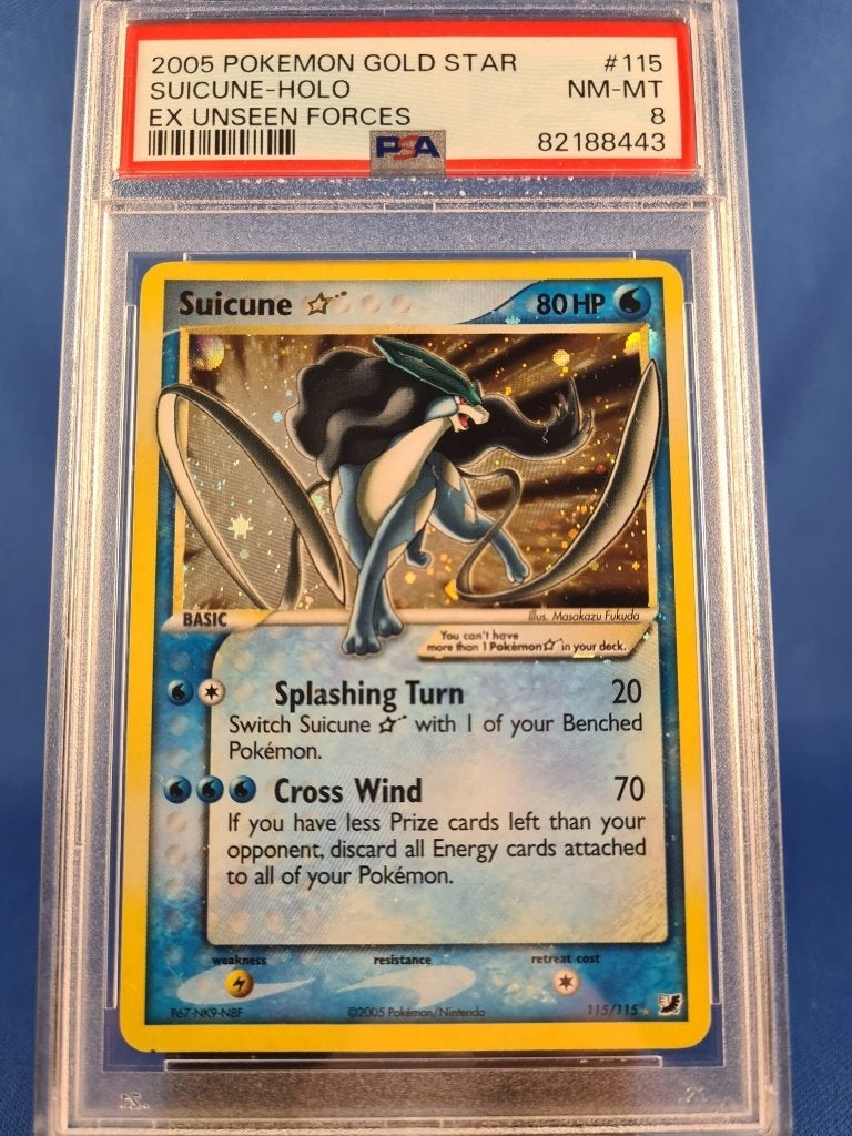 Suicune  [Gold Star] 115/115 - Unseen Forces (PSA 8), Verzenden, Gebruikt