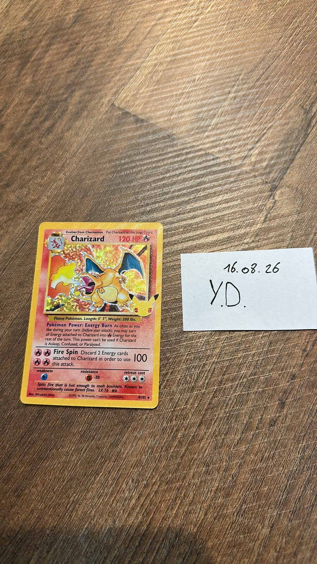 25 th charizard 4/102, Hobby en Vrije tijd, Ophalen, Zo goed als nieuw