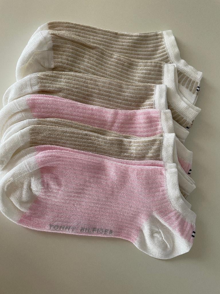 NIEUW - 6 paar sokjes Tommy Hilfiger - 35-38, Neuf, Socquettes et Bas genoux, Tommy hilfiger, Blanc