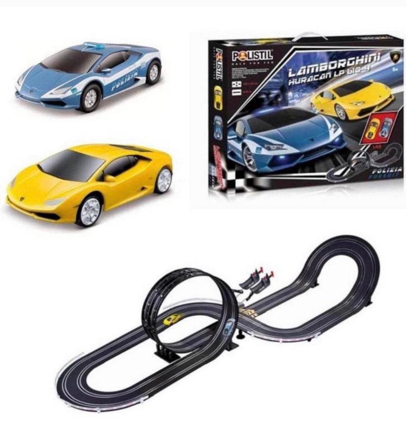 Kit de piste de course Polistil Lamborghini Huracan NOUVEAU, Neuf, Électrique, Enlèvement ou Envoi, Circuit