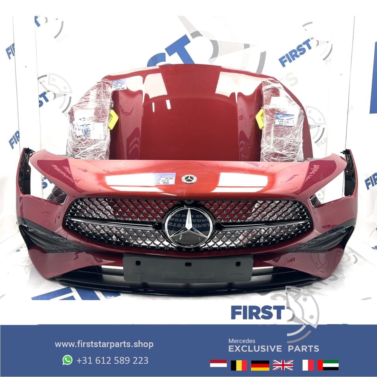 W118 CLA FACELIFT AMG VOORKOP ROOD 2022-2026 origineel Merce, Auto-onderdelen, Gebruikt, -, Voor, Ophalen of Verzenden