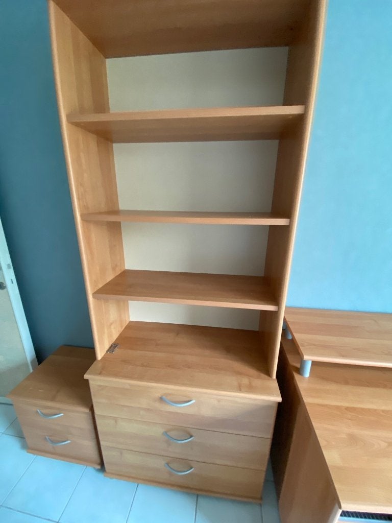 bureau en boekenkast, Huis en Inrichting, Ophalen, Gebruikt, 100 tot 150 cm, 75 cm of meer