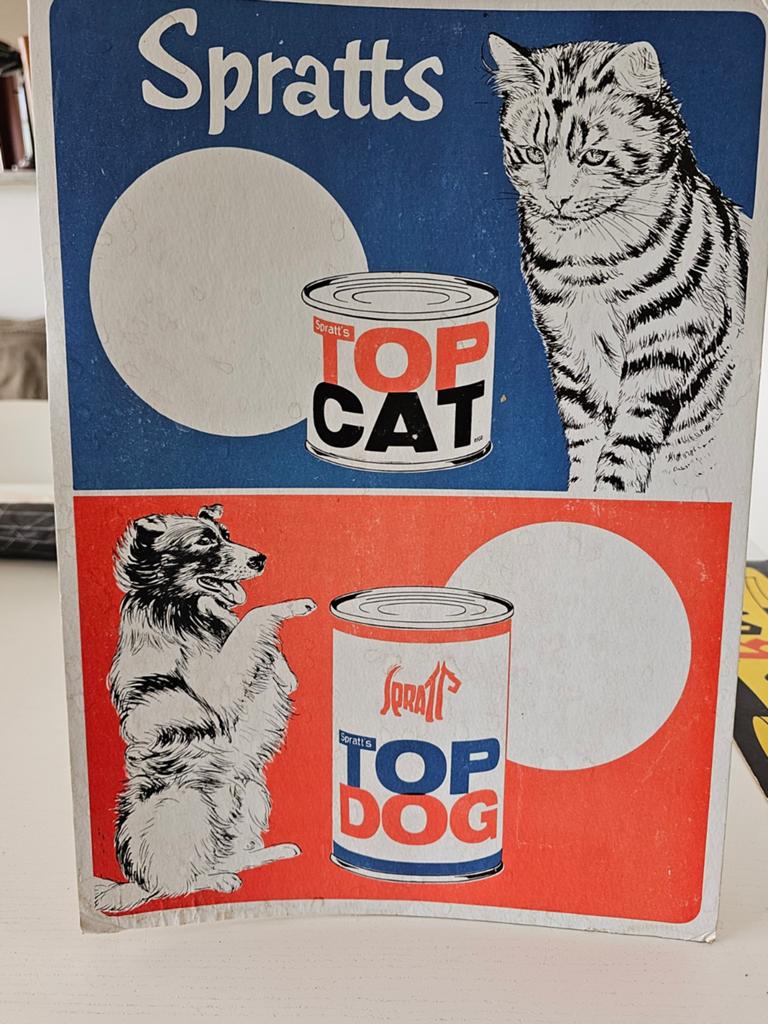 panneau d'affichage vintage pour Spratts, Collections, Enlèvement ou Envoi, Panneau publicitaire