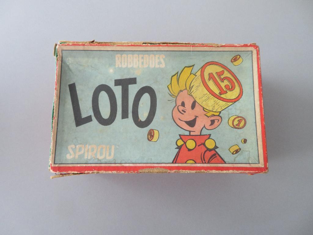 1950 LOTO doos spel Robbedoes Spirou, Ophalen of Verzenden, Guust of Robbedoes, Gebruikt, Boek of Spel