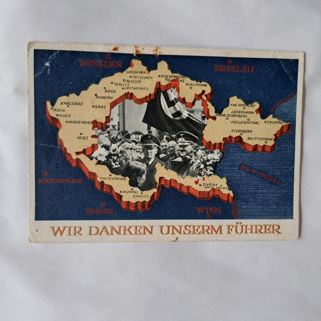 Oude Duitse historische postkaart 1938, Verzamelen, Militaria | Tweede Wereldoorlog, Ophalen of Verzenden