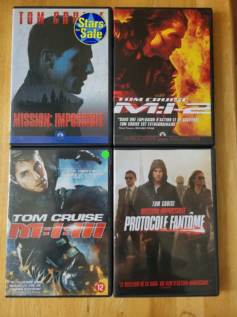 Lot DVD Mission Impossible 1 à 4, Action, Matériel bonus, Enlèvement, Français