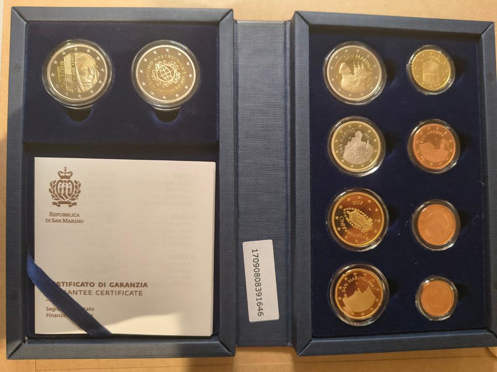 San Marino proof set 2017, Timbres & Monnaies, Monnaies | Europe | Monnaies euro, Enlèvement ou Envoi, Saint-Marin, 2 euros