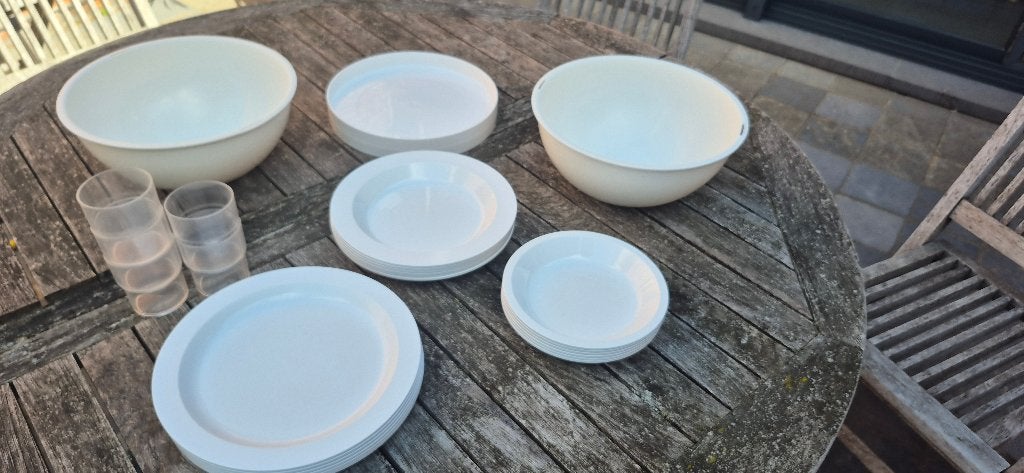 kampeer set servies, Caravans en Kamperen, Kampeeraccessoires, Ophalen, Gebruikt