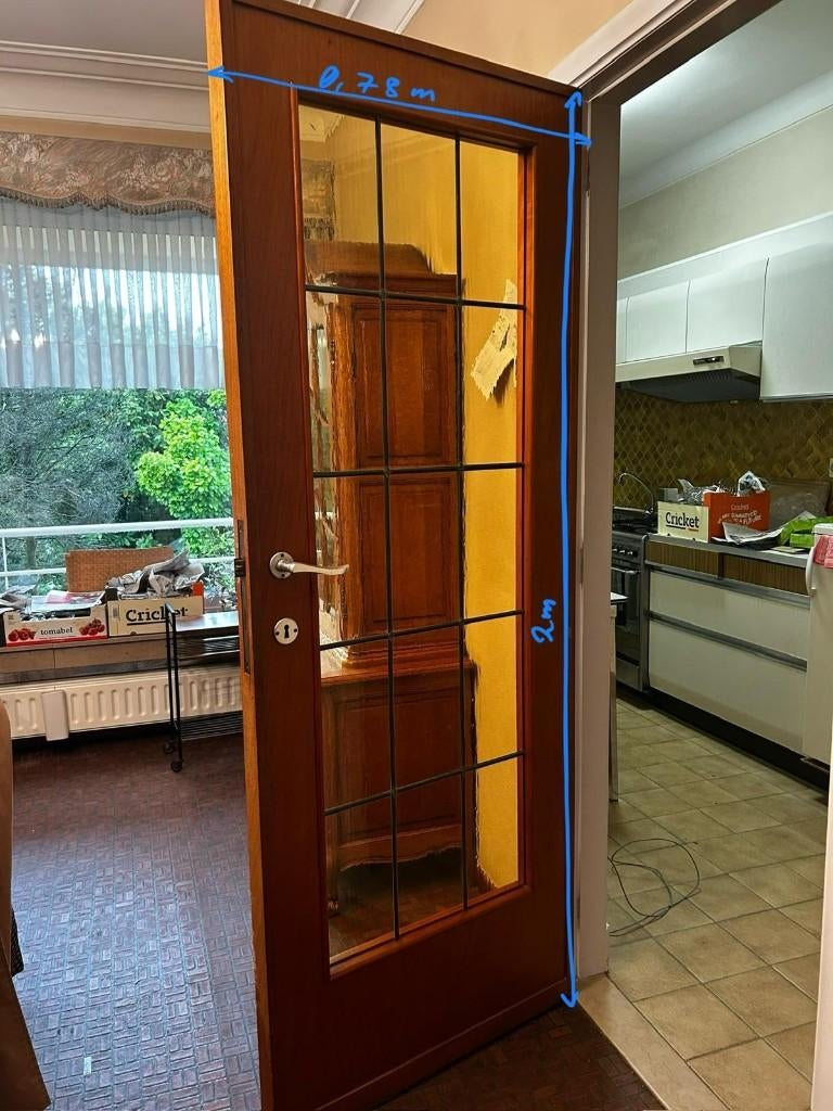 Vintage deuren, Doe-het-zelf en Bouw, Deuren en Vliegenramen, Ophalen, Minder dan 80 cm, Binnendeur, Zo goed als nieuw