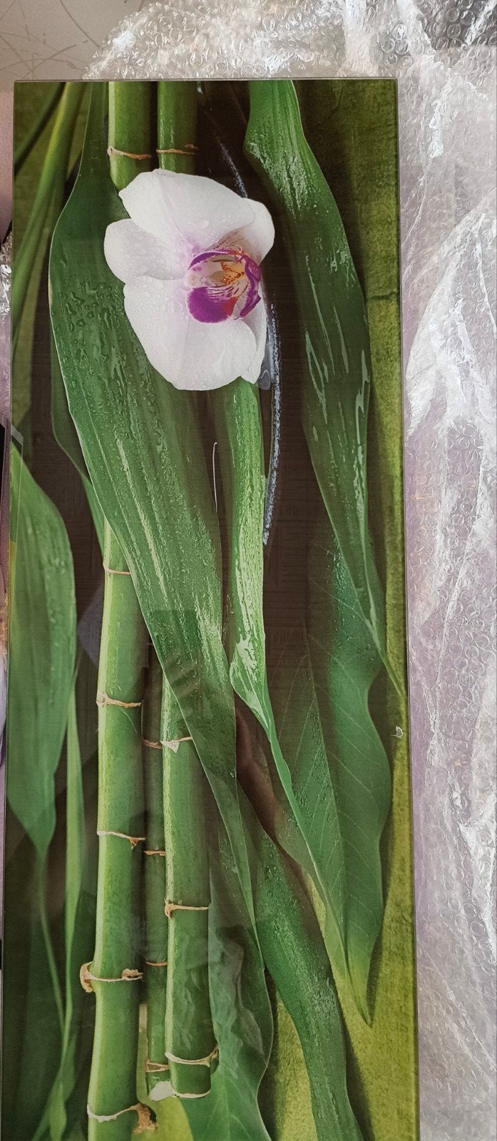 Cadre orchidée en verre 30/ 80 cm en parfait état, Enlèvement, Comme neuf, Verre