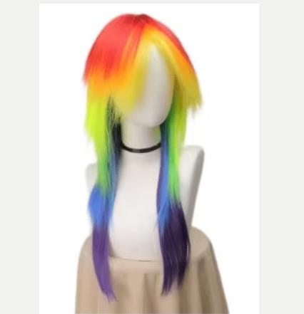 Anime cosplay pruik Rainbow Dash met synthetisch haar, Enlèvement ou Envoi, Neuf