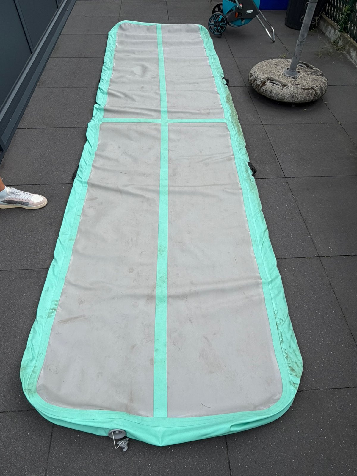 Airtrack Gymnastiekmat opblaasbaar, Sports & Fitness, Enlèvement, Utilisé, Vert, Matériel