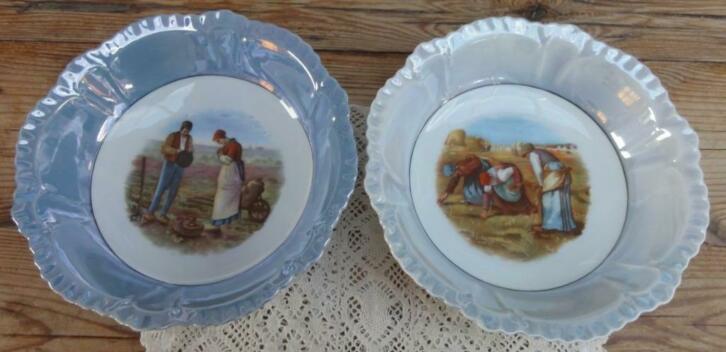 2 Franse brocante parelmoer schalen, Jean - François Millet, Antiek en Kunst, Ophalen of Verzenden