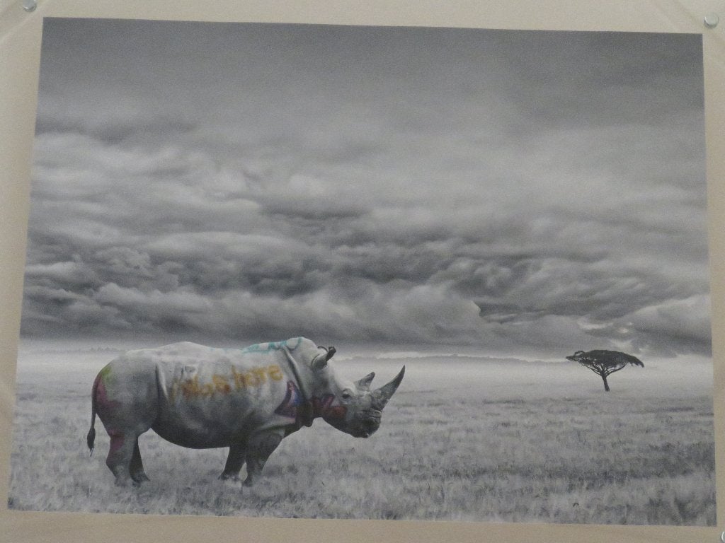 Giclée Small Fry I Was Here Rhino N 09/40, Antiquités & Art, Numéroté, Enlèvement ou Envoi, Giclée