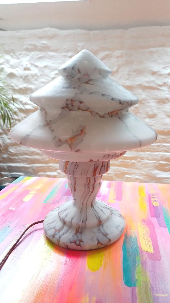 Scailmont Mushroom Lamp Marble Glass 1920 1930 Art Deco, Enlèvement