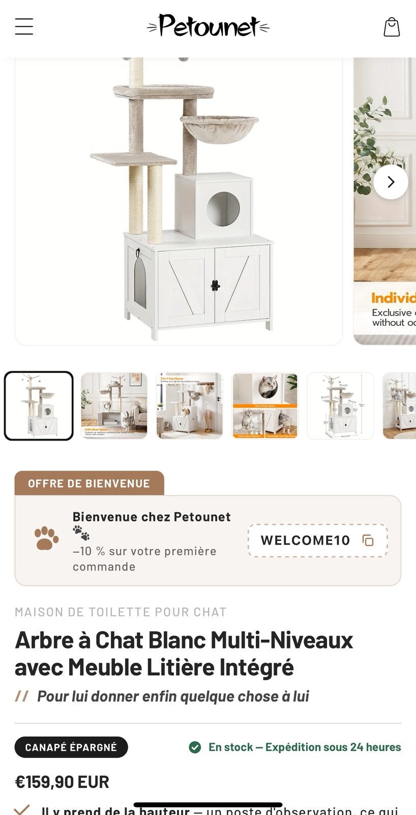 Meuble litiere combinée à arbre à chat, Animaux & Accessoires, Enlèvement, Neuf