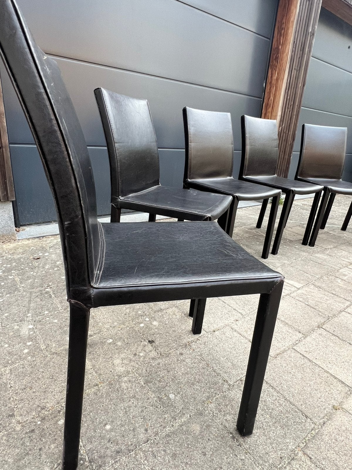 Leer stoelen 6 stk, Maison & Meubles, Chaises, Enlèvement, Comme neuf, Cuir