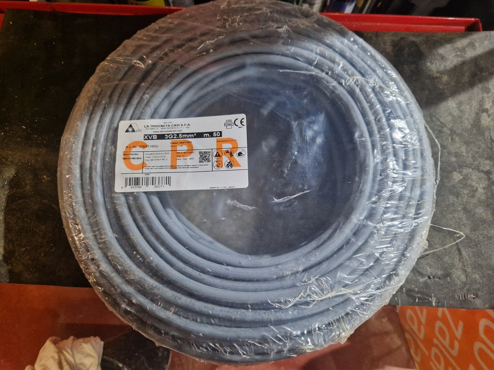 50m 2.5mm² kabel, Bricolage & Construction, Enlèvement ou Envoi