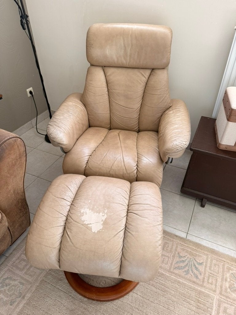 Fauteuil relax pivotant avec repose-pieds séparé, Maison & Meubles, Enlèvement