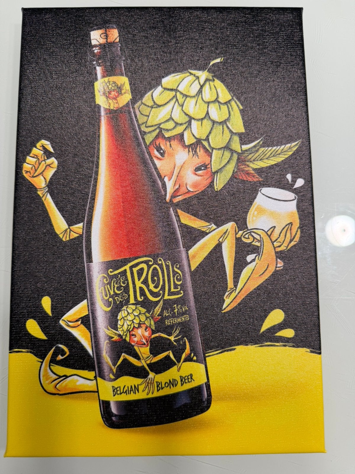 Ingelijste canvasprint Cuvée des Trolls - vintage mancave, Ophalen of Verzenden, Nieuw, Reclamebord, Plaat of Schild, Overige merken