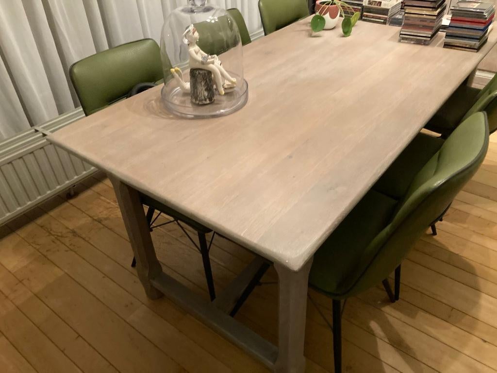 eiken eettafel met kastje, Ophalen, Zo goed als nieuw, Franse eik, stijl landelijke Flamant