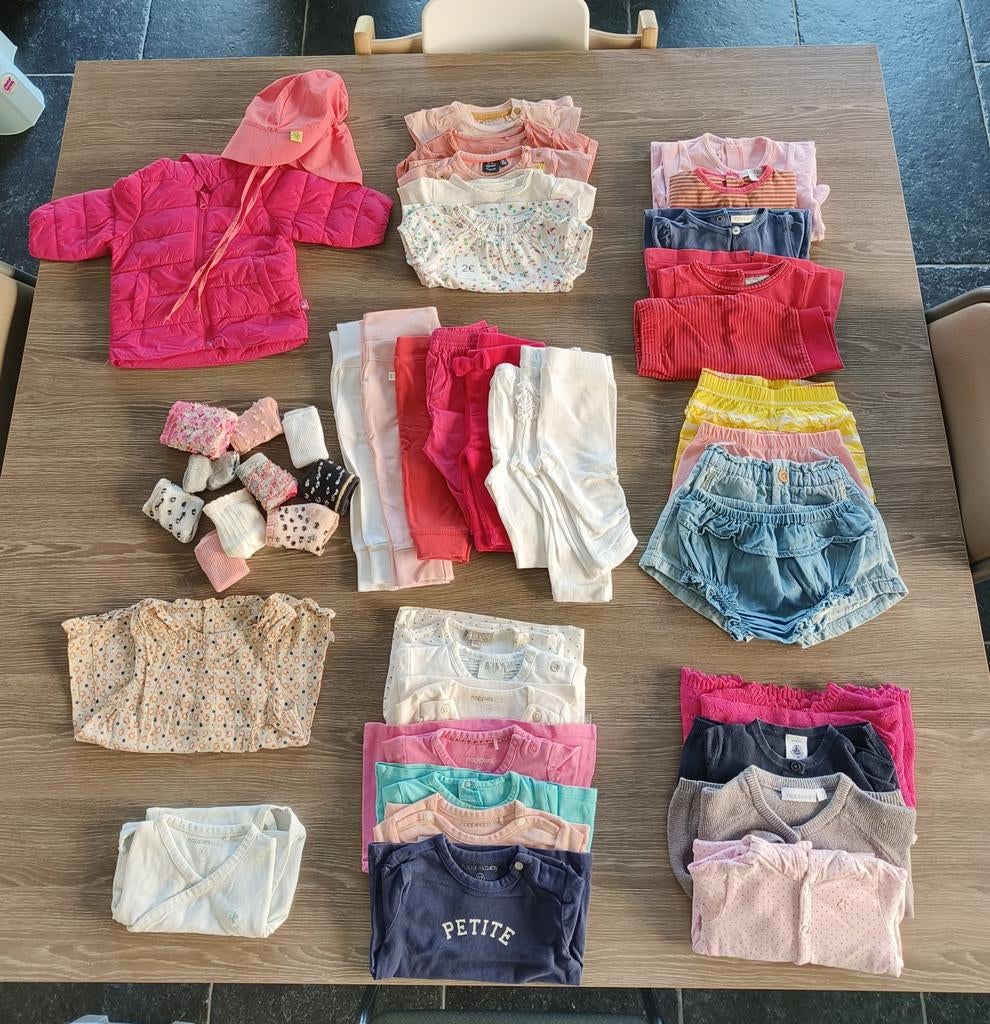 Pakket kinderkledij meisje maat 50/56/62 0 tot 3 maand, Ophalen of Verzenden, Zo goed als nieuw, Maat 56