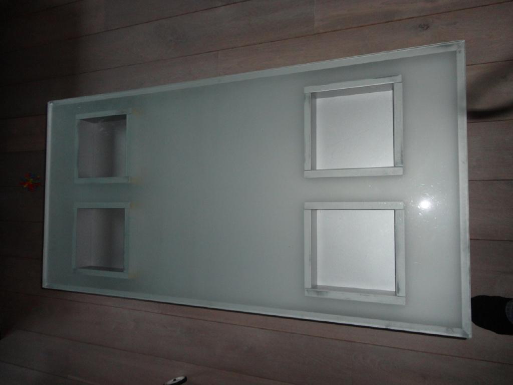 Salontafel, Huis en Inrichting, Ophalen, Gebruikt, 100 tot 150 cm, Glas