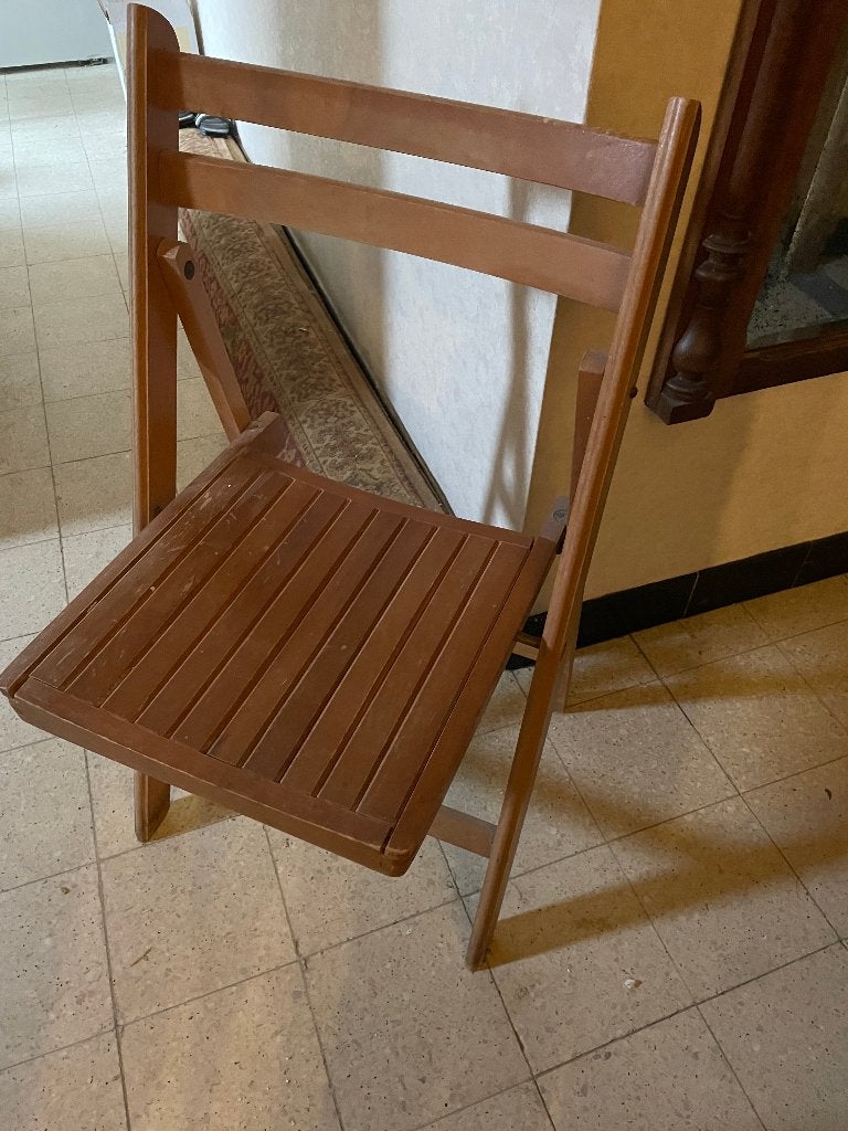 Bureaustoel klapstoel hout, Ophalen, Zo goed als nieuw, Bruin, Bureaustoel
