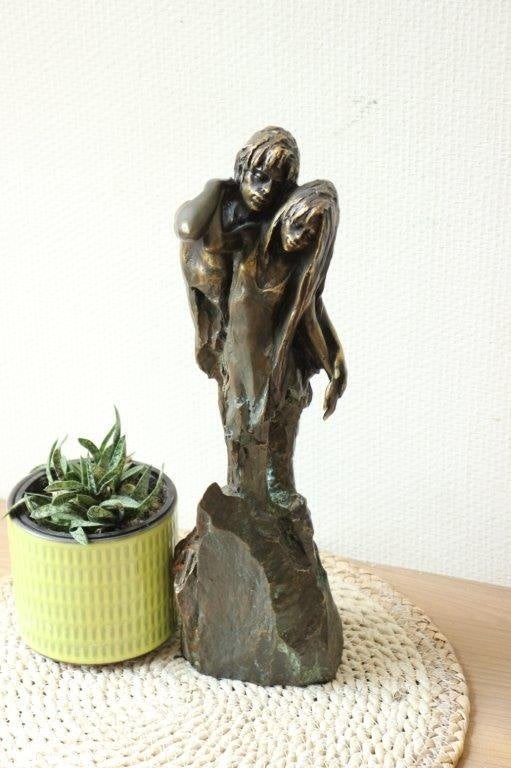 Modern beeld brons koppel, Antiek en Kunst, Antiek | Brons en Koper, Ophalen of Verzenden, Brons